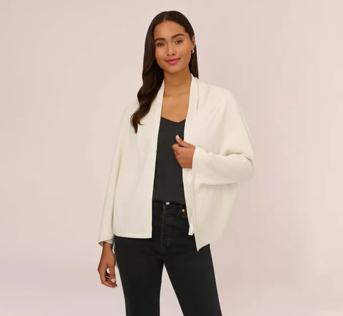 Cover Ups Womens Adrianna Papell Metallic S039Hug With Tunnel Sleeves In Ivory
