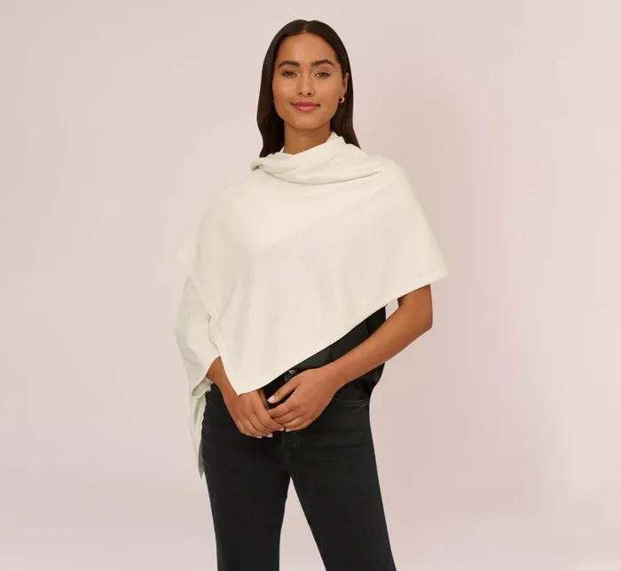 Cover Ups Womens Adrianna Papell Metallic S039Hug With Tunnel Sleeves In Ivory