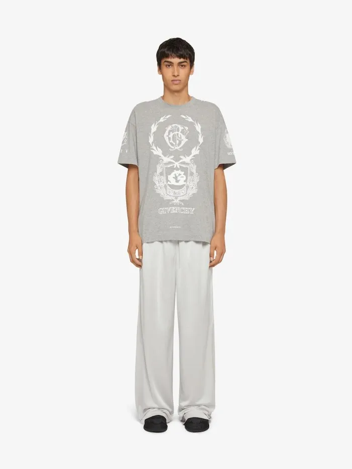 Crest TShirt In Cotton Light Grey Melange Men Givenchy TShirts