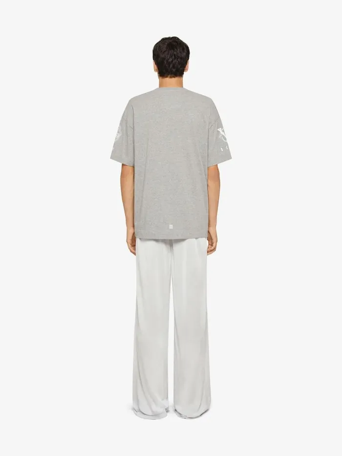 Crest TShirt In Cotton Light Grey Melange Men Givenchy TShirts