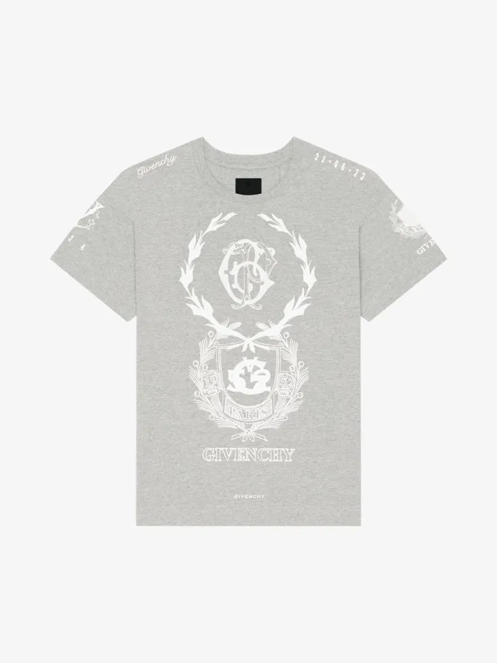 Crest TShirt In Cotton Light Grey Melange Men Givenchy TShirts