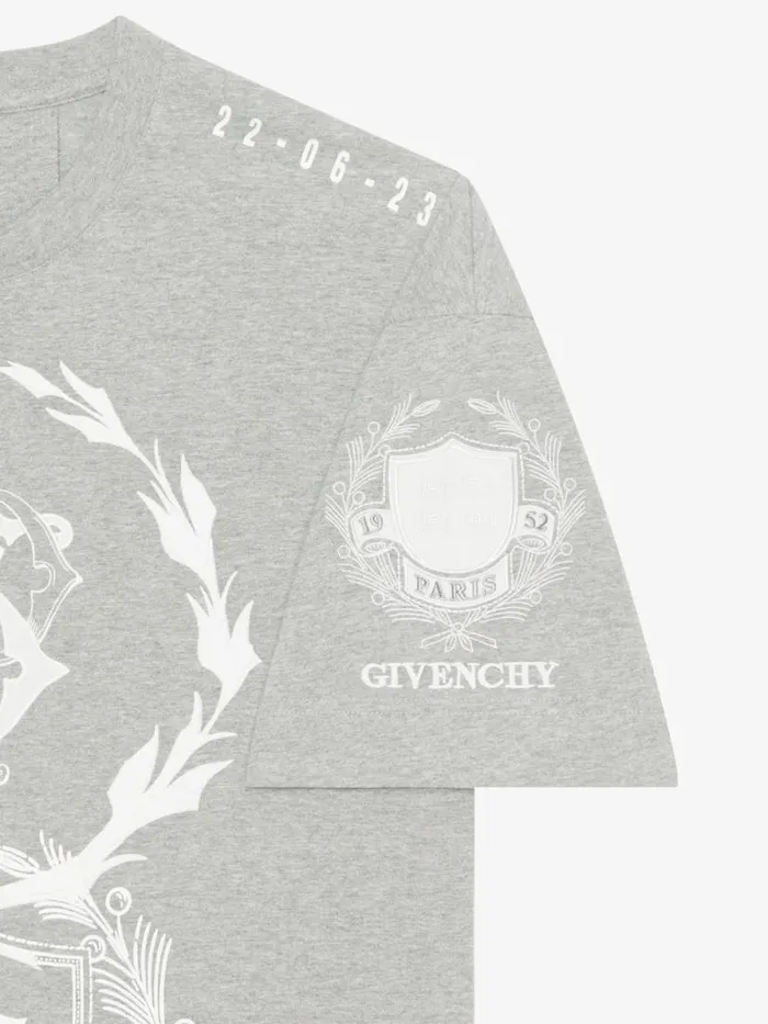 Crest TShirt In Cotton Light Grey Melange Men Givenchy TShirts
