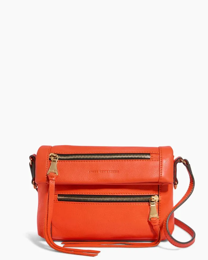 Crosstown Double Entry Crossbody Flame Women Aimee Kestenberg Crossbody Bags