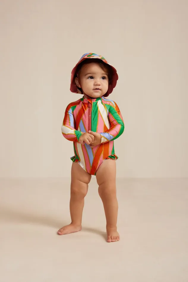 Cult Gaia Bijou Baby Rashguard Set Vintage Stripe Print Kids Sets