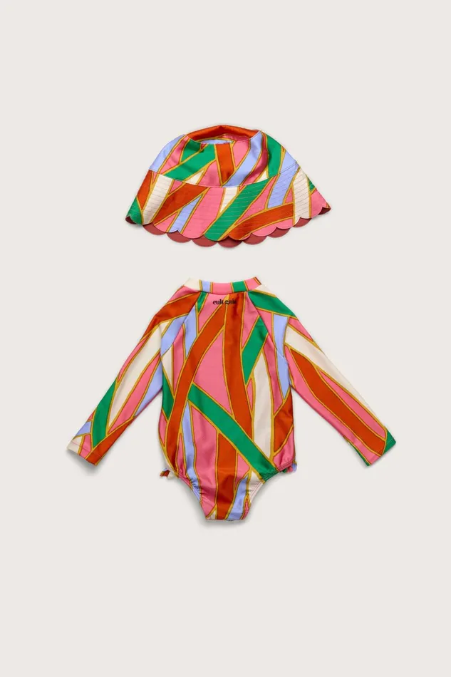 Cult Gaia Bijou Baby Rashguard Set Vintage Stripe Print Kids Sets