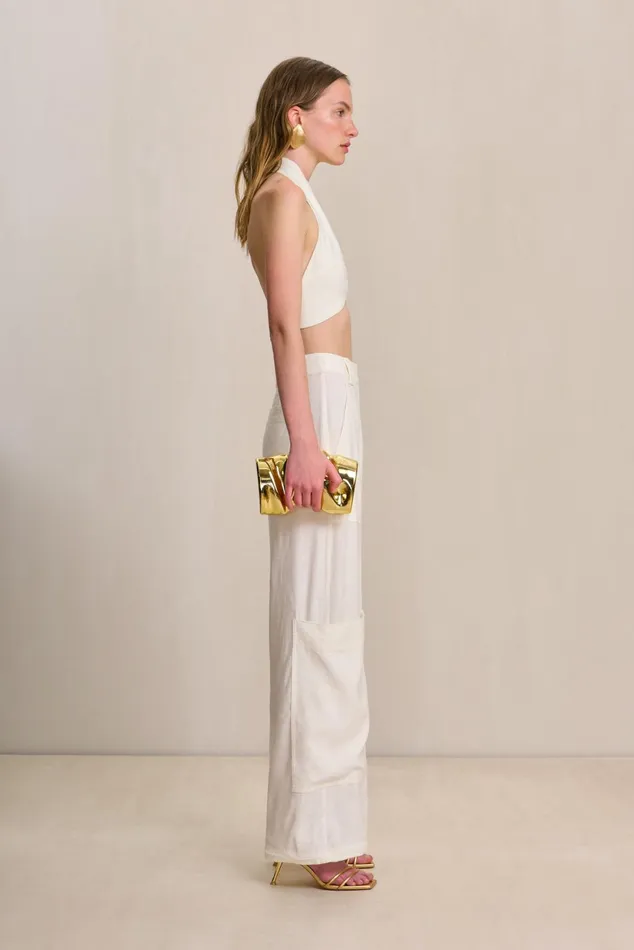 Cult Gaia Diem Top Off White Linen Women Tops