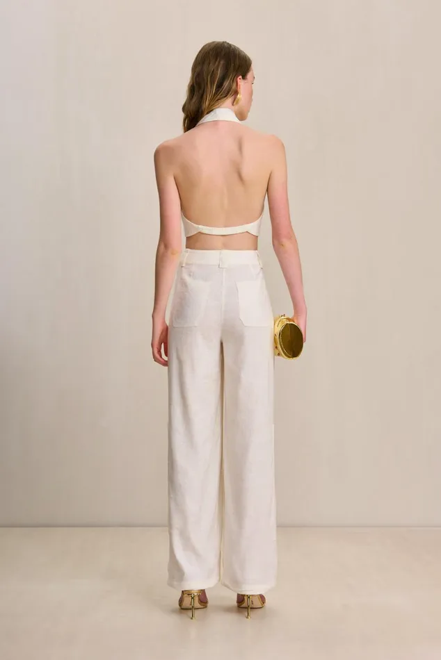 Cult Gaia Diem Top Off White Linen Women Tops