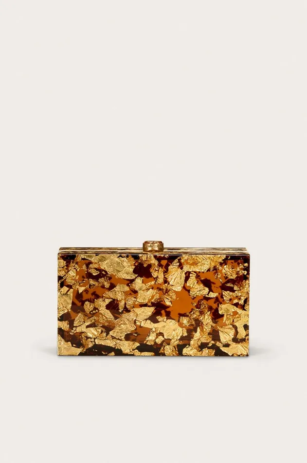 Cult Gaia Ela Clutch Shiny Brass Women Clutches