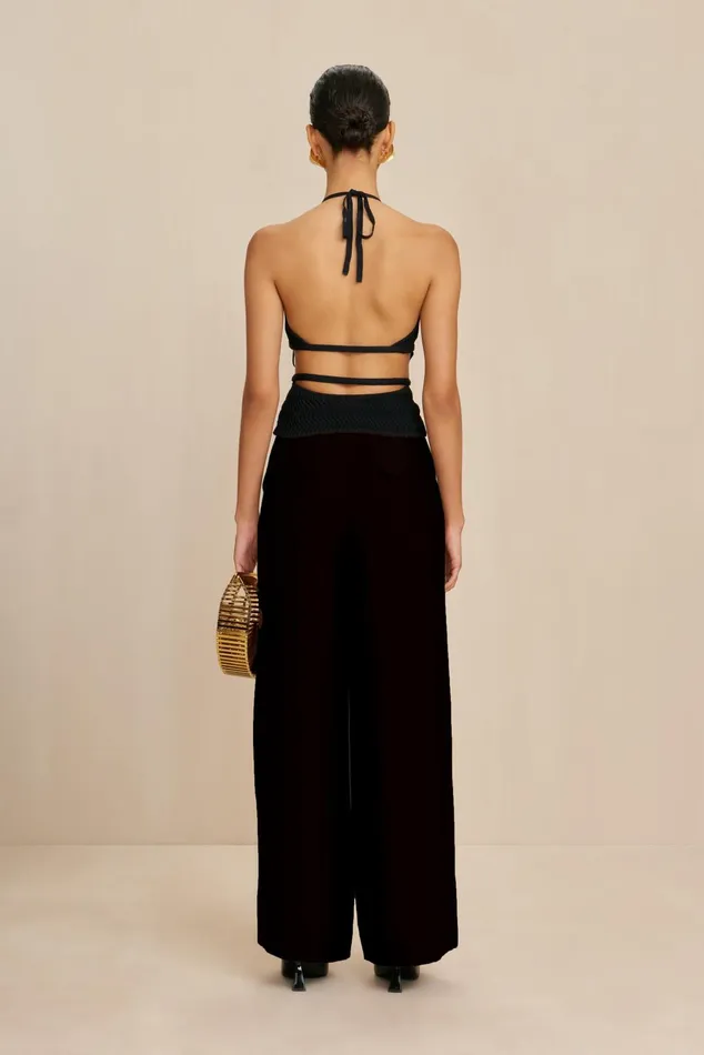 Cult Gaia Evy Knit Top Black Women Tops