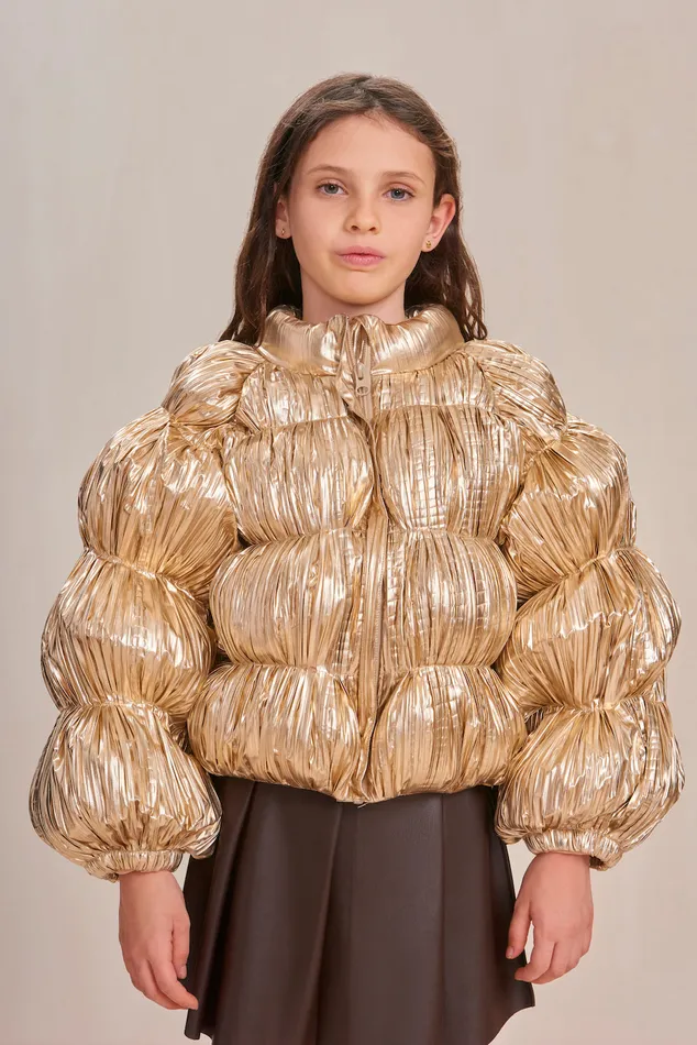 Cult Gaia Frannie Puffer Gold Foil Kids Tops