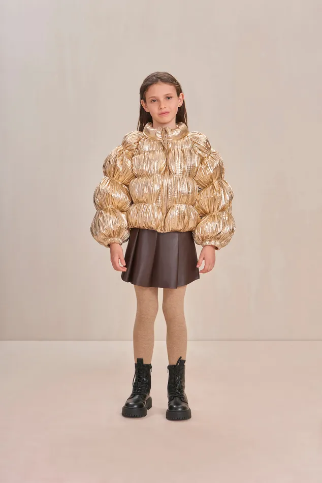 Cult Gaia Frannie Puffer Gold Foil Kids Tops