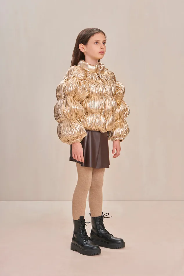 Cult Gaia Frannie Puffer Gold Foil Kids Tops