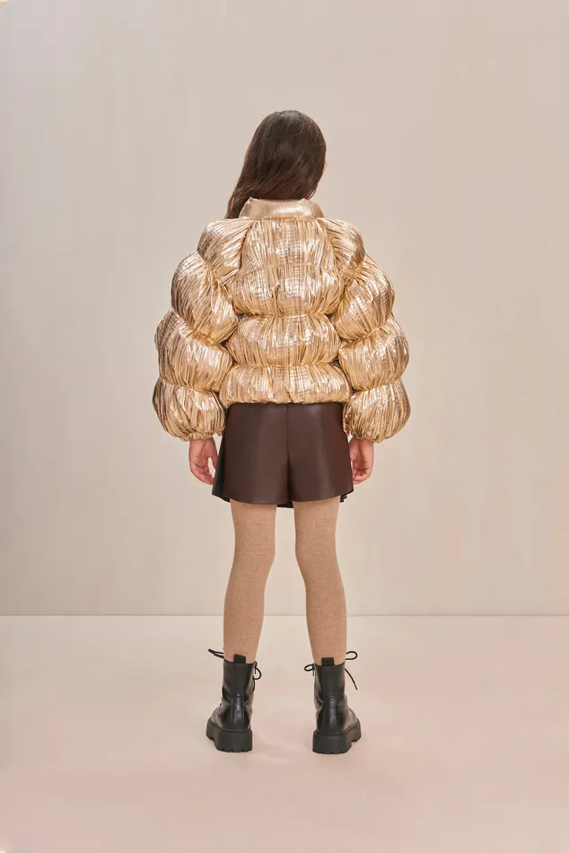 Cult Gaia Frannie Puffer Gold Foil Kids Tops