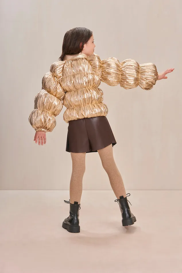Cult Gaia Frannie Puffer Gold Foil Kids Tops
