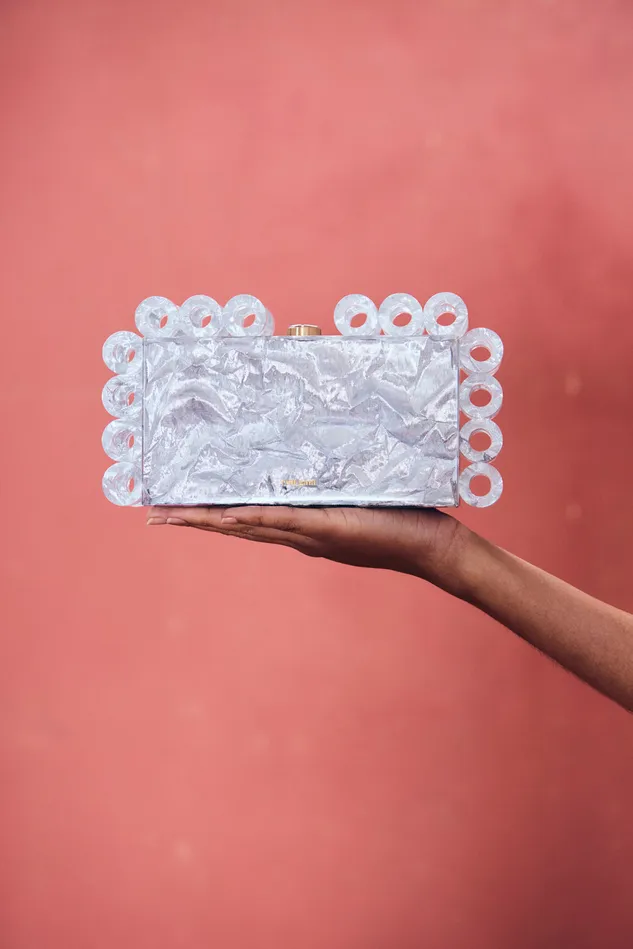 Cult Gaia Harlow Clutch Silver Women Clutches Cult Gaia Harlow Clutch Silver Women Clutches