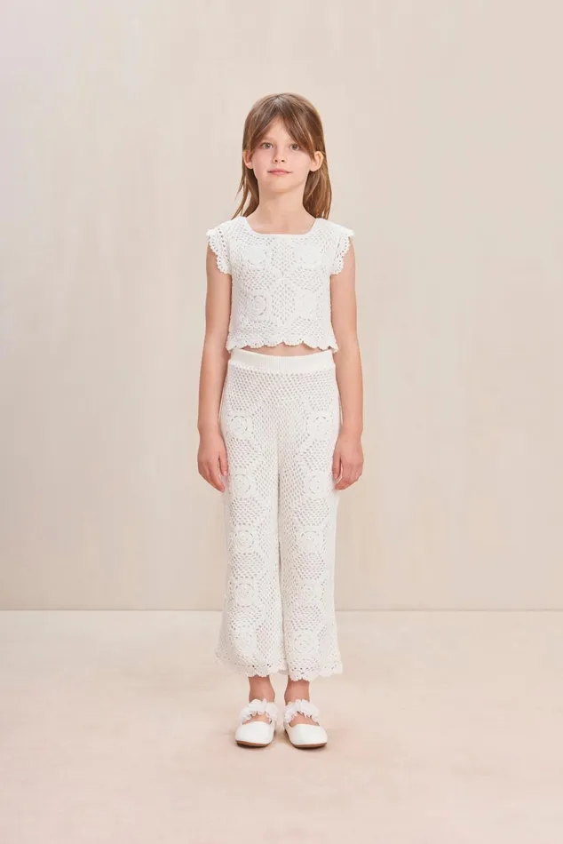 Cult Gaia Jessi Crop Pant Off White Kids Bottoms
