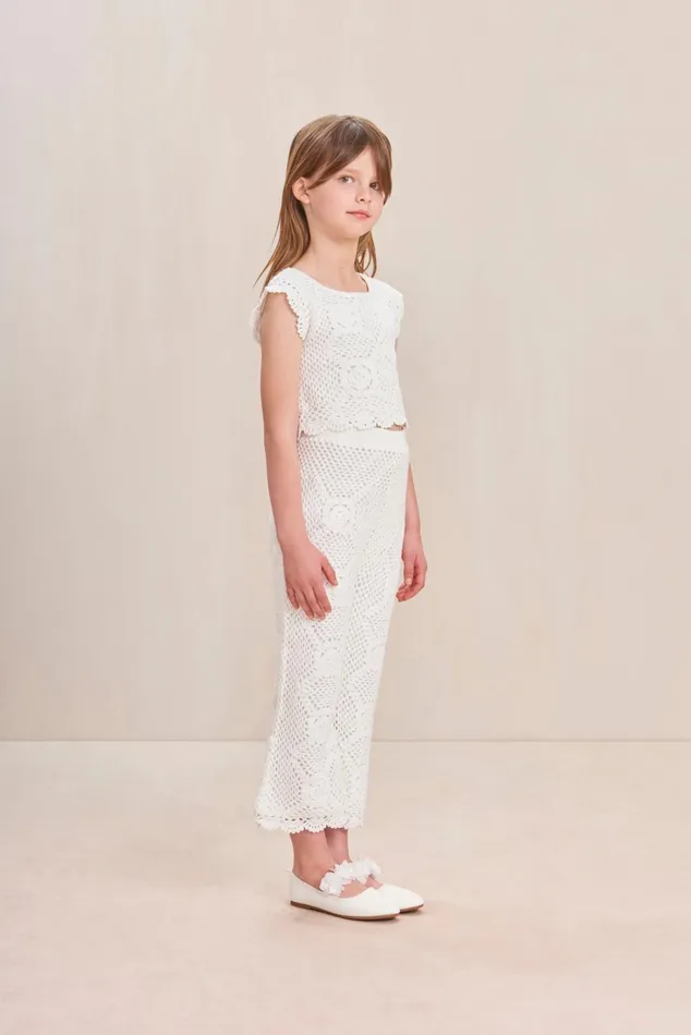 Cult Gaia Jessi Crop Pant Off White Kids Bottoms
