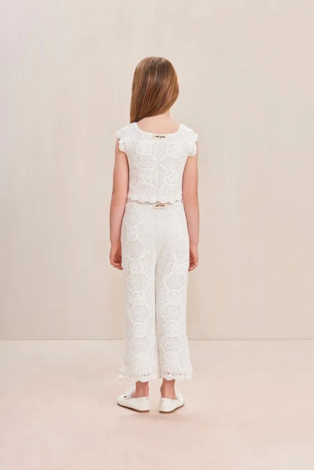 Cult Gaia Jessi Crop Pant Off White Kids Bottoms