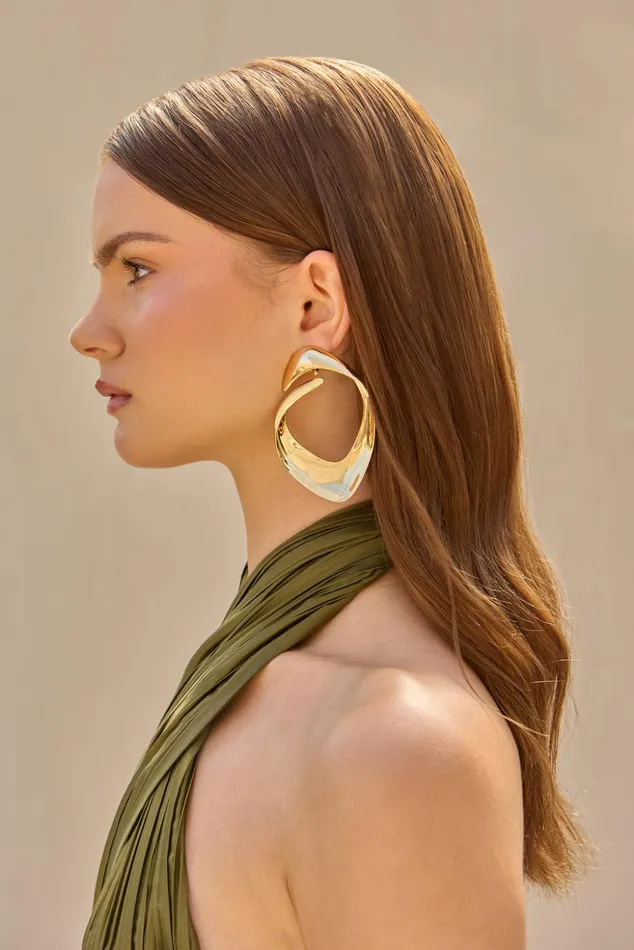 Cult Gaia Lola Earring Shiny Brass Women Earrings