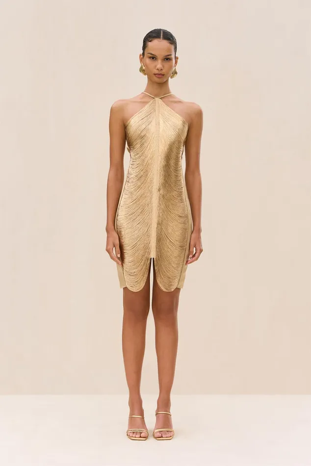 Cult Gaia Mara Dress Gold Women Dresses
