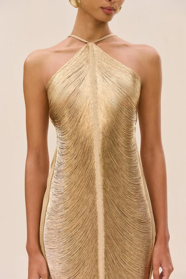 Cult Gaia Mara Dress Gold Women Dresses Cult Gaia Mara Dress Gold Women Dresses