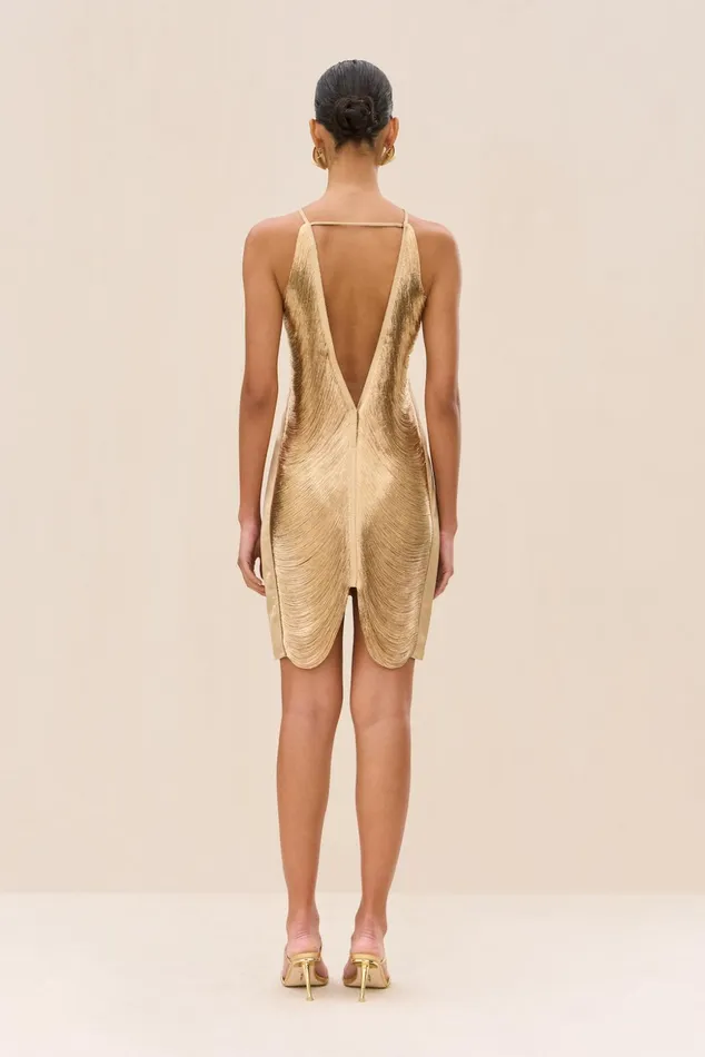 Cult Gaia Mara Dress Gold Women Dresses Cult Gaia Mara Dress Gold Women Dresses