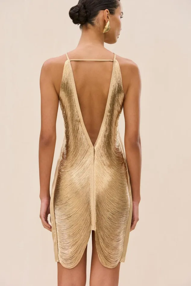 Cult Gaia Mara Dress Gold Women Dresses Cult Gaia Mara Dress Gold Women Dresses