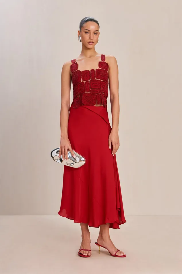Cult Gaia Reia Top Merlot Women Sets