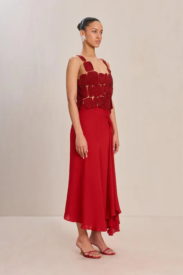 Cult Gaia Reia Top Merlot Women Sets