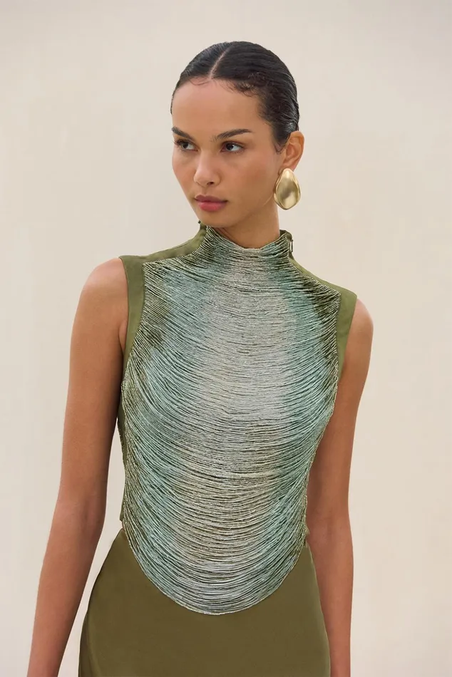 Cult Gaia Taraji Top Cedar Multi Women Tops