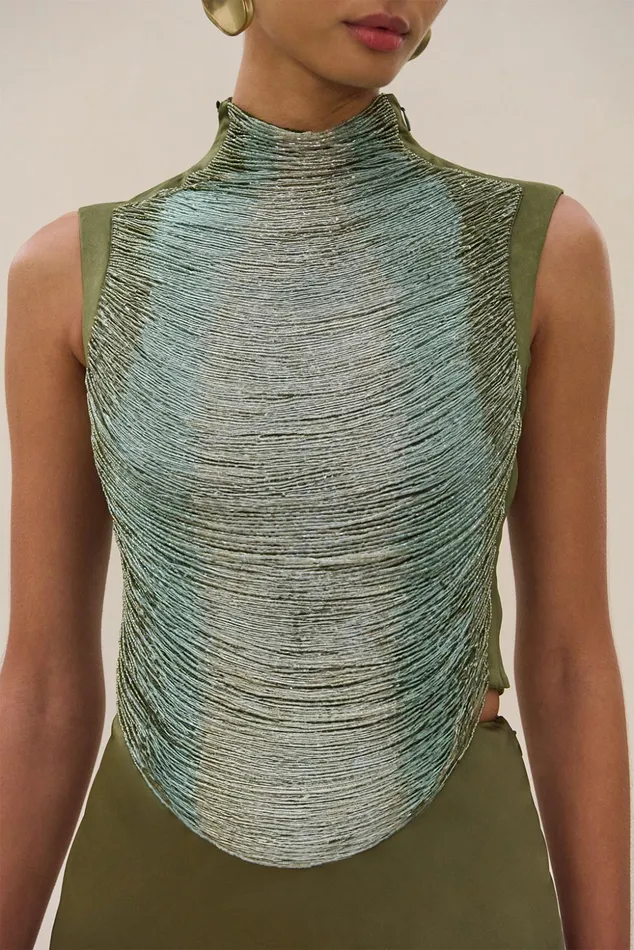 Cult Gaia Taraji Top Cedar Multi Women Tops