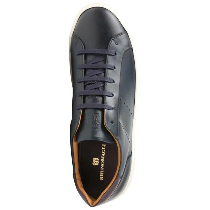 Dante LacetoToe Leather Sneaker 8211 Navy Men Bruno Magli Casual Shoes