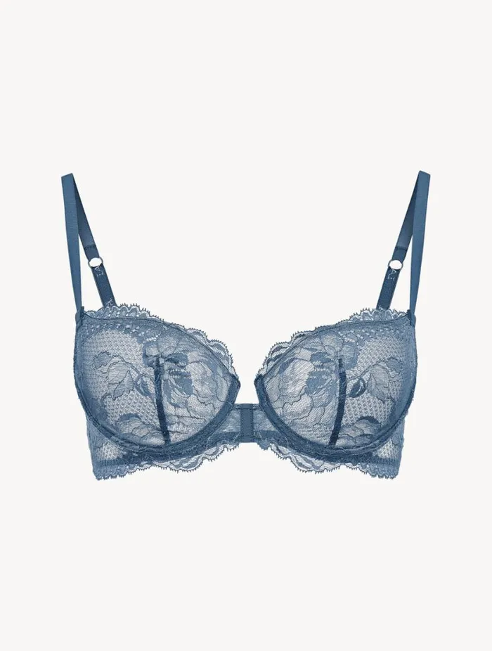 Dark Blue Lace Balconette Bra Lingerie La Perla Balconette