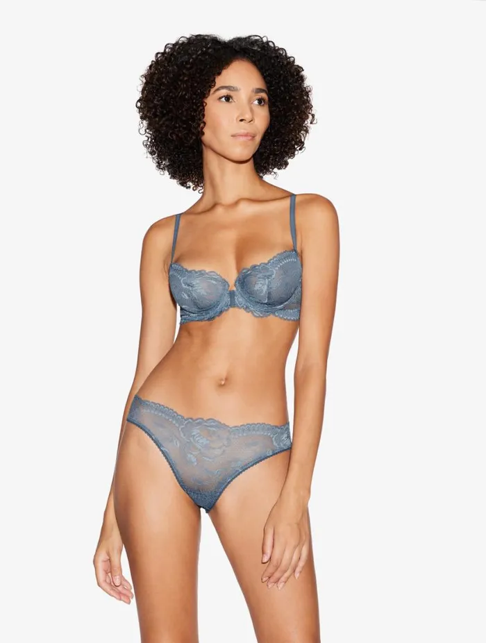Dark Blue Lace Balconette Bra Lingerie La Perla Balconette