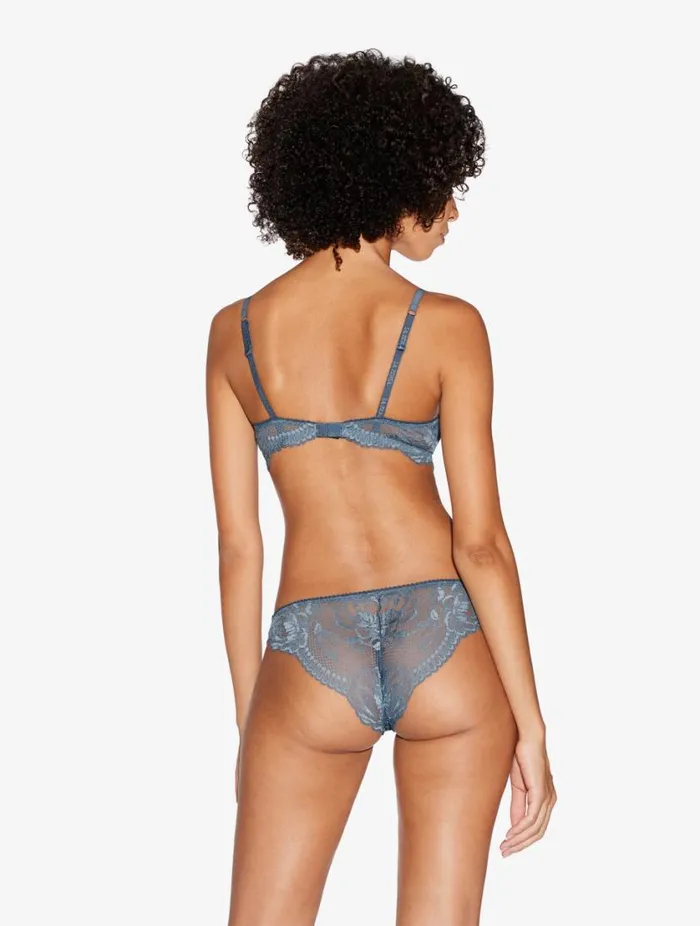 Dark Blue Lace Balconette Bra Lingerie La Perla Balconette