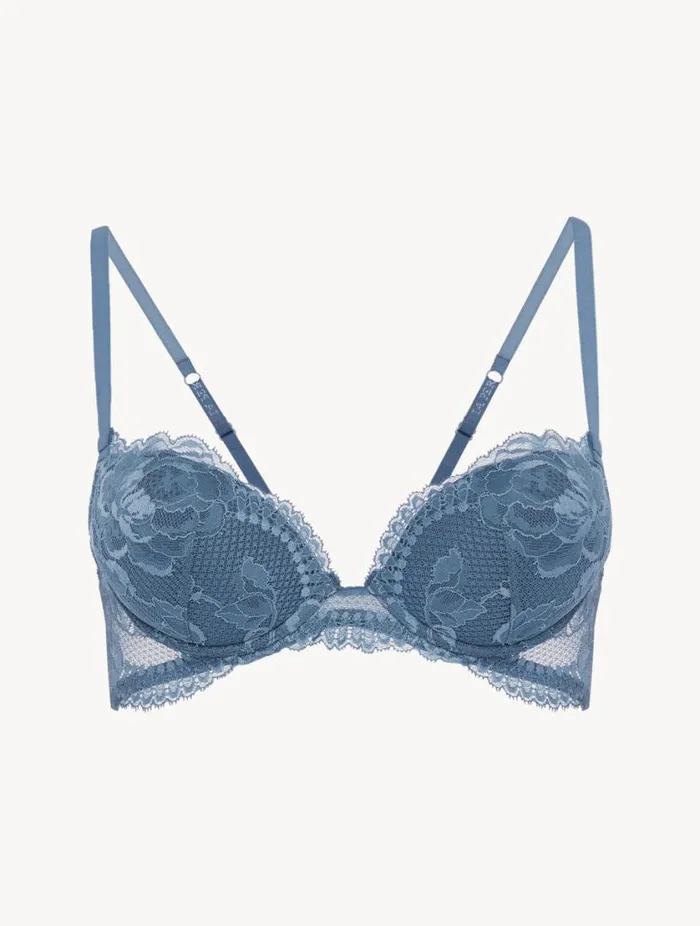 Dark Blue Lace Pushup Bra Lingerie La Perla Padded