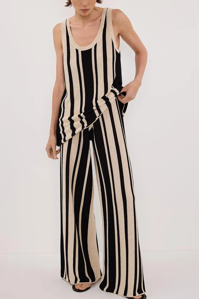 DELPHI STRIPE WIDE LEG KNIT PANT Women DISSH Pants