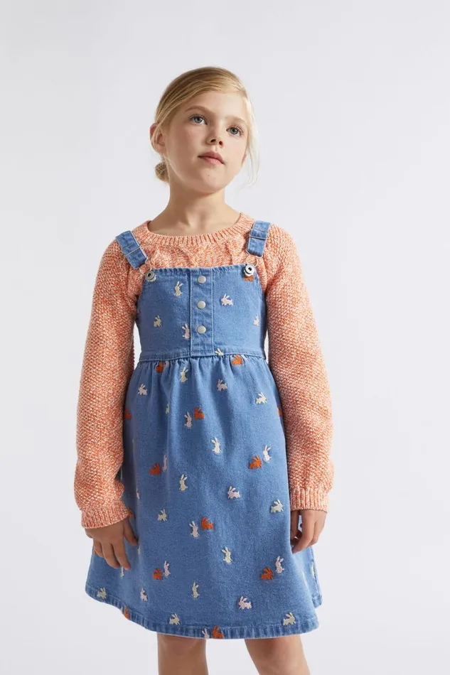 Denim and Jeans Girl Seed Heritage Bunny Denim Pinafore Original Indigo
