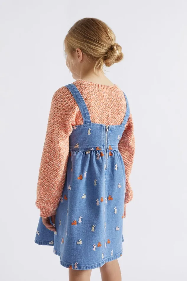 Denim and Jeans Girl Seed Heritage Bunny Denim Pinafore Original Indigo