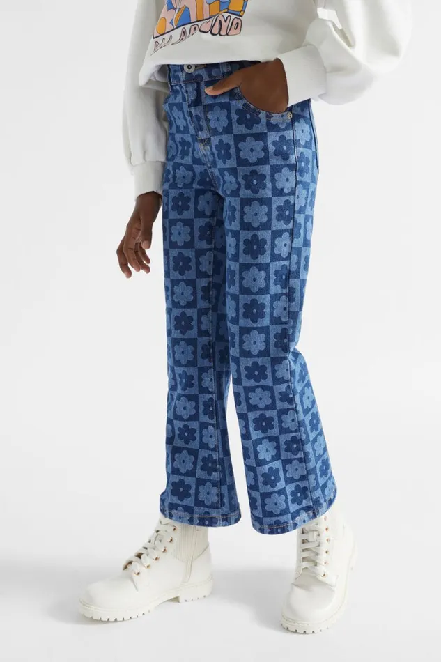 Denim and Jeans Girl Seed Heritage Checked Jean Indigo