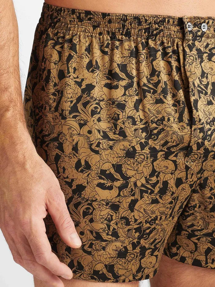 Derek Rose Classic Fit Boxers Brindisi 108 Silk Satin Black Men Silk Boxer Shorts