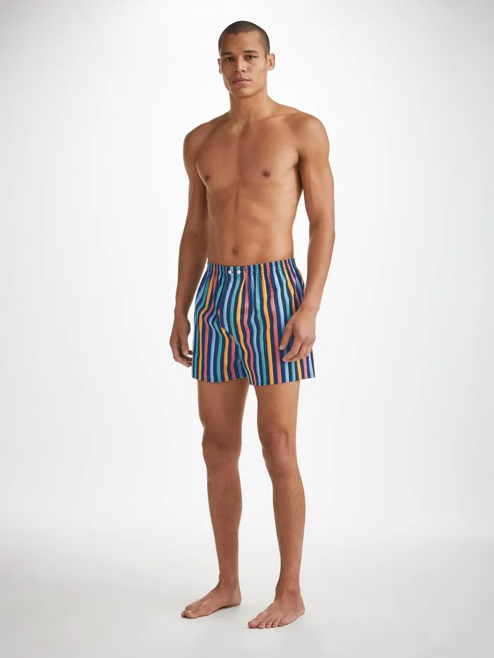 Derek Rose Classic Fit Boxers Wellington 56 Cotton Multi Men Classic Fit Boxer Shorts