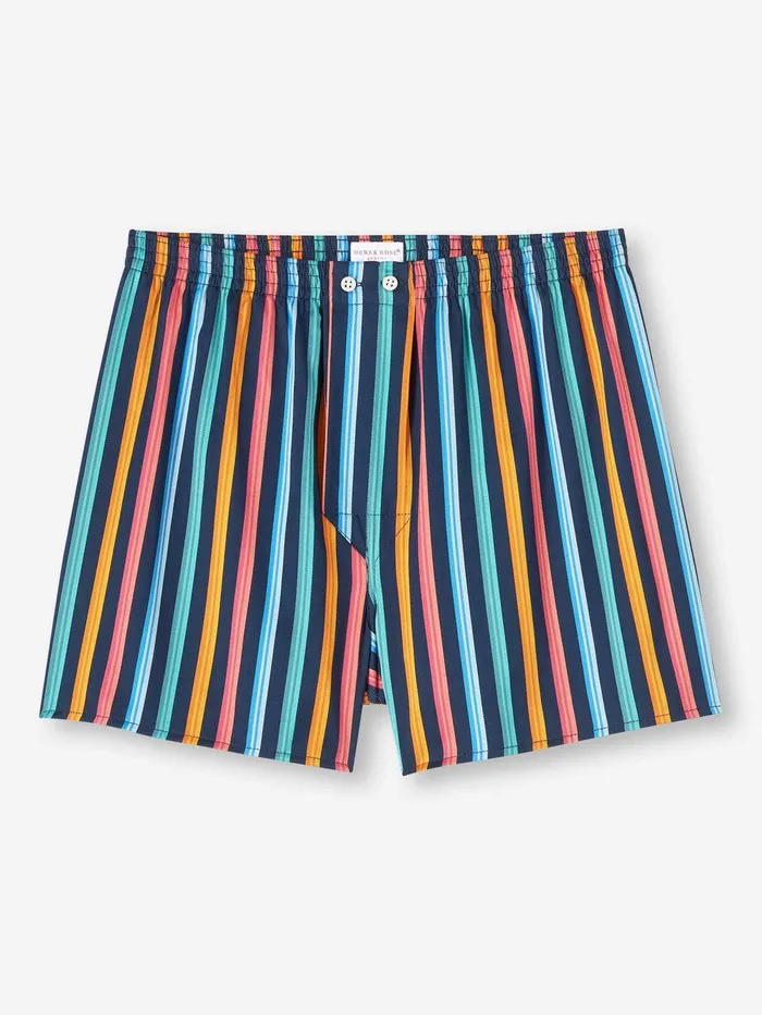 Derek Rose Classic Fit Boxers Wellington 56 Cotton Multi Men Classic Fit Boxer Shorts