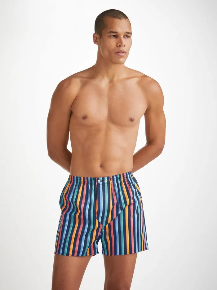 Derek Rose Classic Fit Boxers Wellington 56 Cotton Multi Men Classic Fit Boxer Shorts
