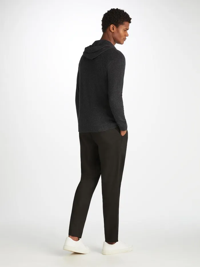 Derek Rose Hoodie Finley Cashmere Charcoal Men Hooded Tops