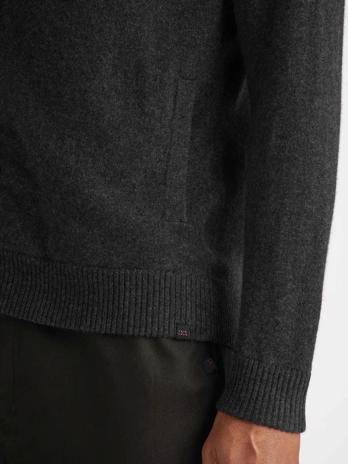 Derek Rose Hoodie Finley Cashmere Charcoal Men Hooded Tops