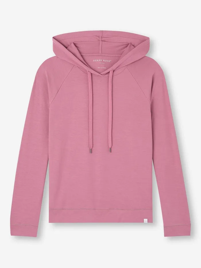 Derek Rose Pullover Hoodie Basel Micro Modal Stretch Orchid Purple Women Hooded Tops