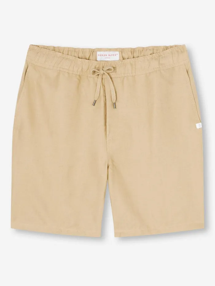 Derek Rose Shorts Sydney Linen Sand Men Casual Shorts