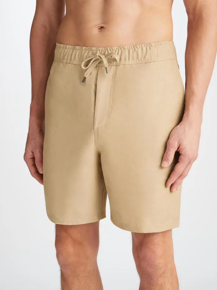 Derek Rose Shorts Sydney Linen Sand Men Casual Shorts