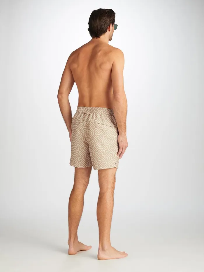 Derek Rose Swim Shorts Tropez 16 Sand Men Classic Fit Swim Shorts